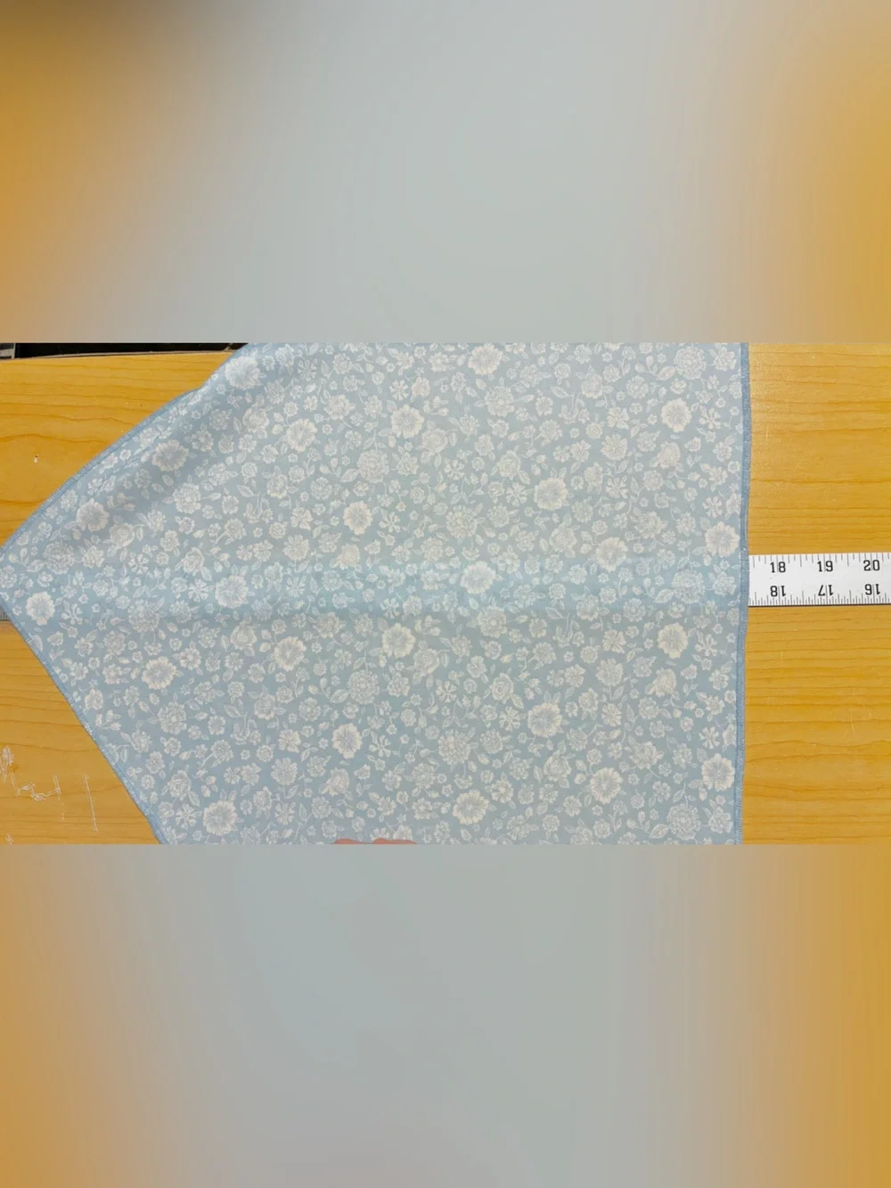 Vintage Floral Triangle Head Scarf Sky Blue & White